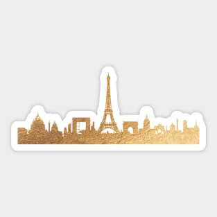 Paris Skyline in Faux Gold Sticker